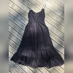 Reformation Cotton Lined Midi Dress Black Sz. 4